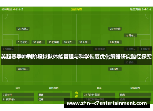 英超赛季冲刺阶段球队体能管理与科学恢复优化策略研究路径探索